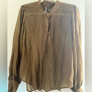 Anthropologie Long-Sleeve Button Down Blouse